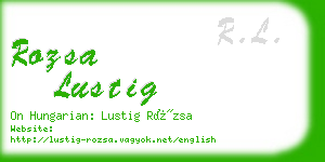 rozsa lustig business card